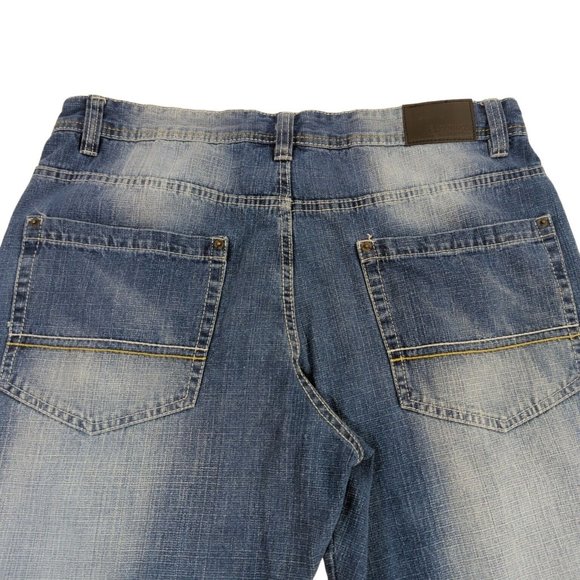 Vtg South Pole Jeans Mens 36x30 Distressed Faded Blue Baggy Relaxed Y2K Hip Hop - Picture 5 of 9